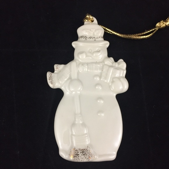 Lenox Flat Snowman Porcelain Christmas Ornament - Picture 2 of 6